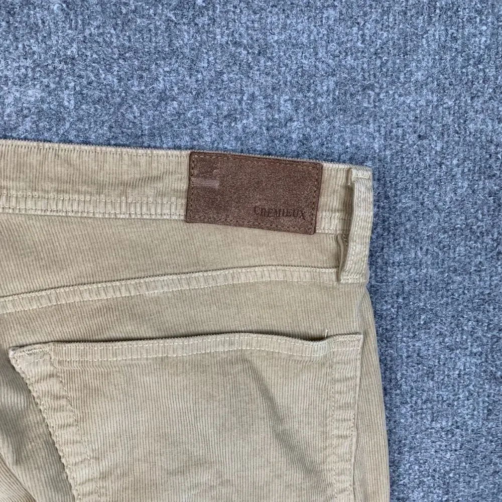 Vintage Cremieux Pants Mens 33 Tan Cotton Blend Stretch Straight Corduroy Chino